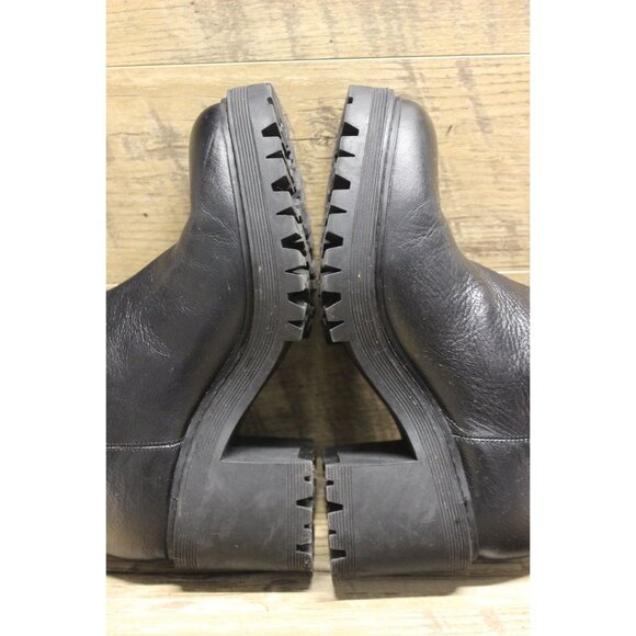 Mark Fisher‎ women's sheepskin trim leather fold over top chunky lug sole boots - Picture 5 of 14